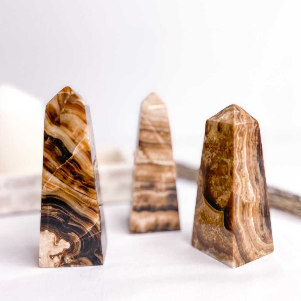 Aragonite crystal point tower