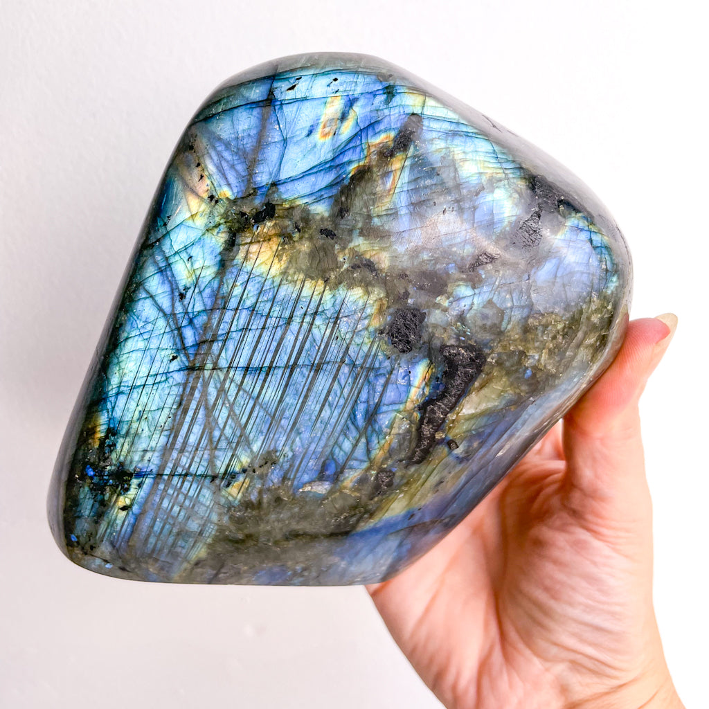 Labradorite crystal freeform bookend