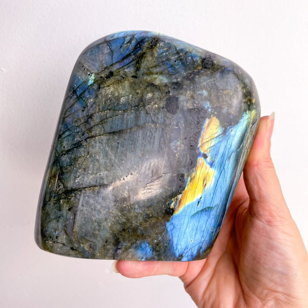 Labradorite crystal freeform bookend