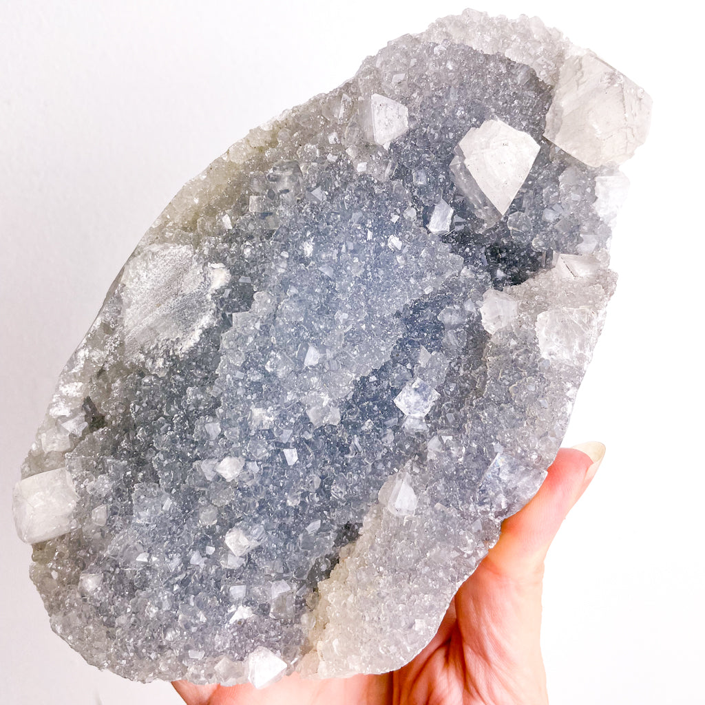 Apophyllite grey crystal cluster L