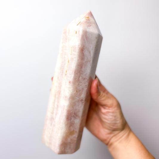 Rose calcite crystal pillar tower 1.3kg XL