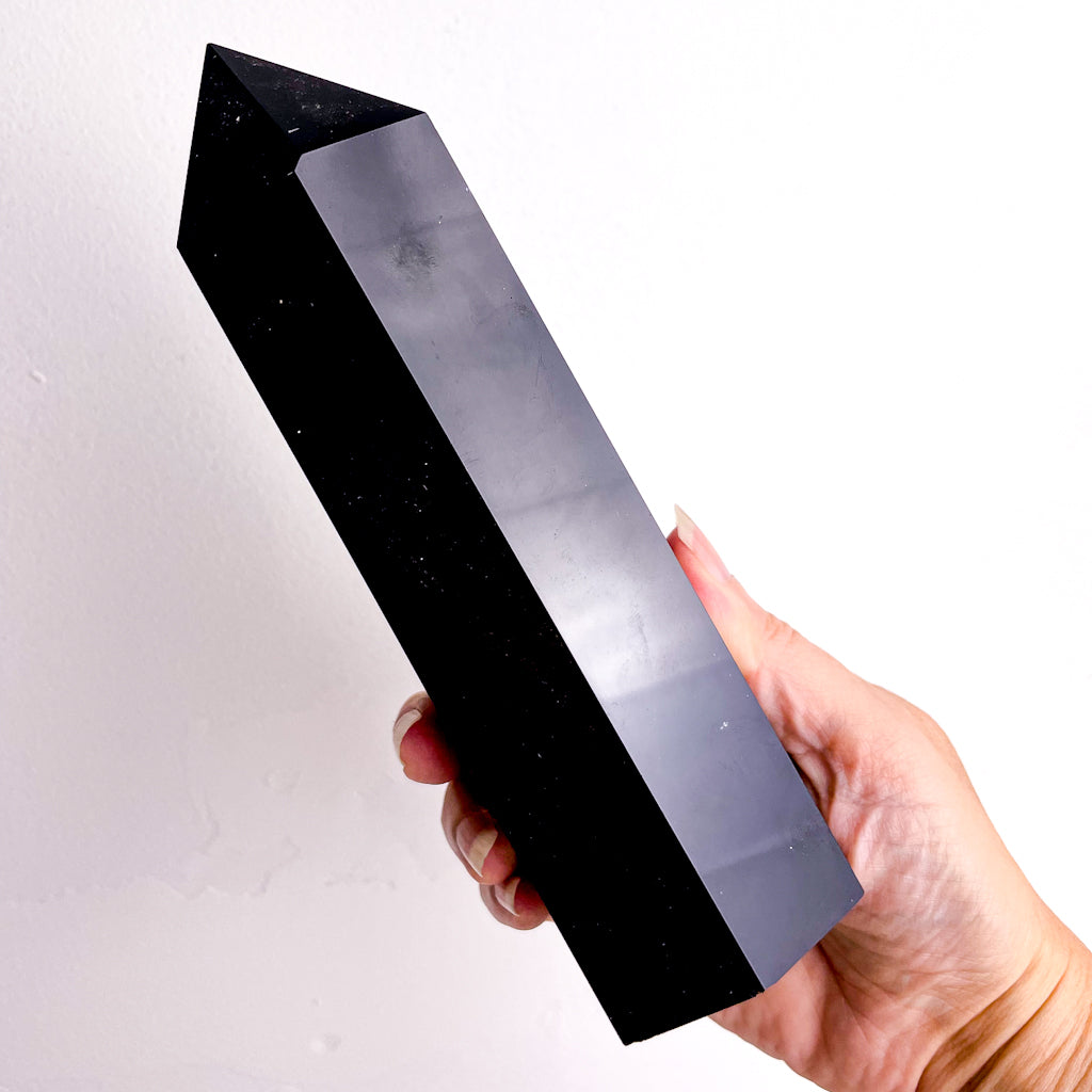 Obsidian crystal point tower XL 18cm