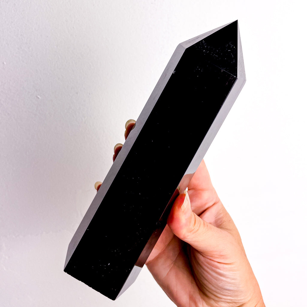 Obsidian crystal point tower XL 18cm