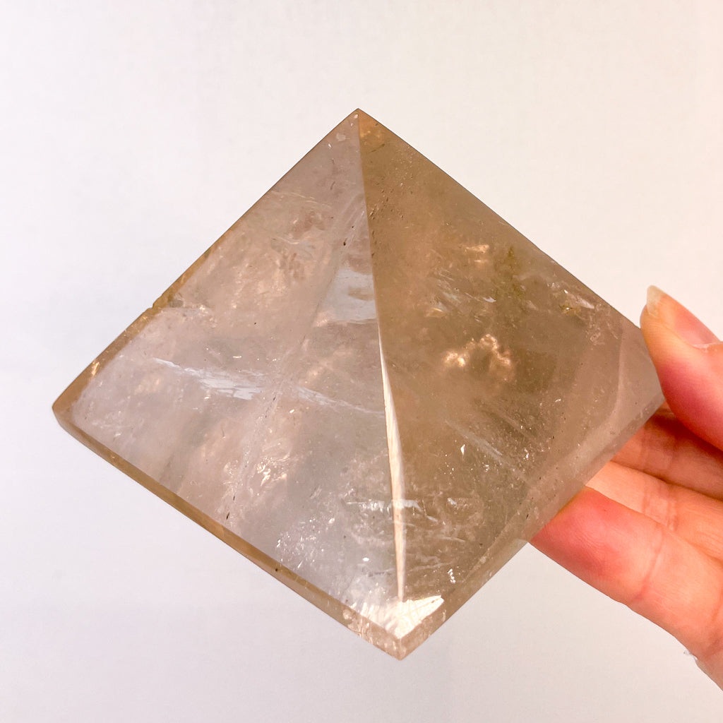 Smoky quartz with phantoms large crystal pyramid XL