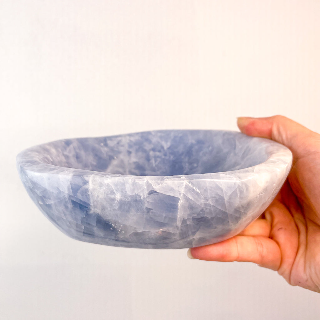 Blue Calcite crystal large bowl