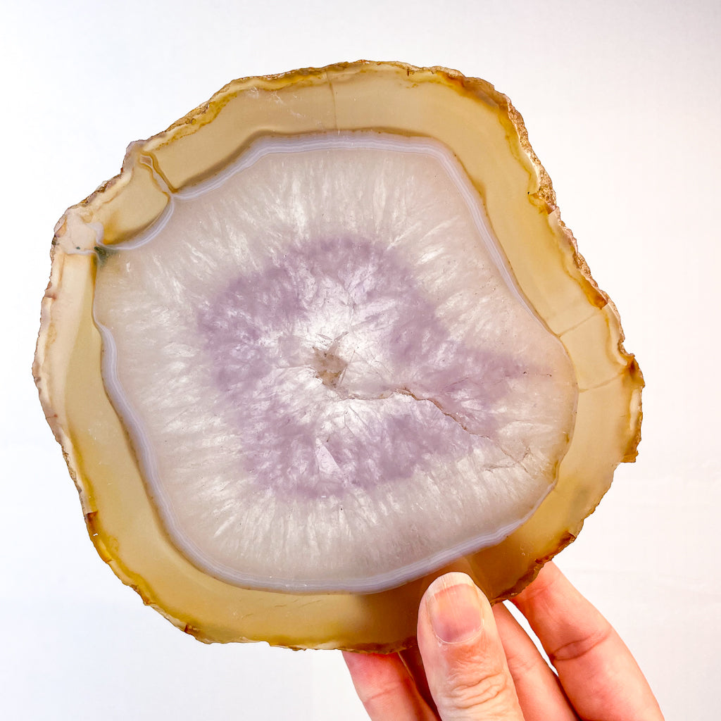 Natural Agate + Amethyst crystal slab