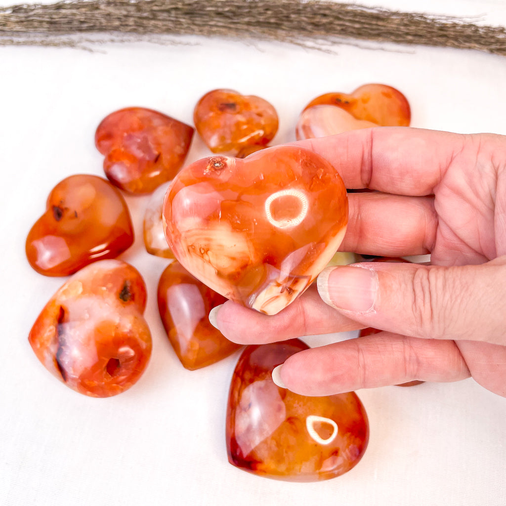 Carnelian crystal polished heart