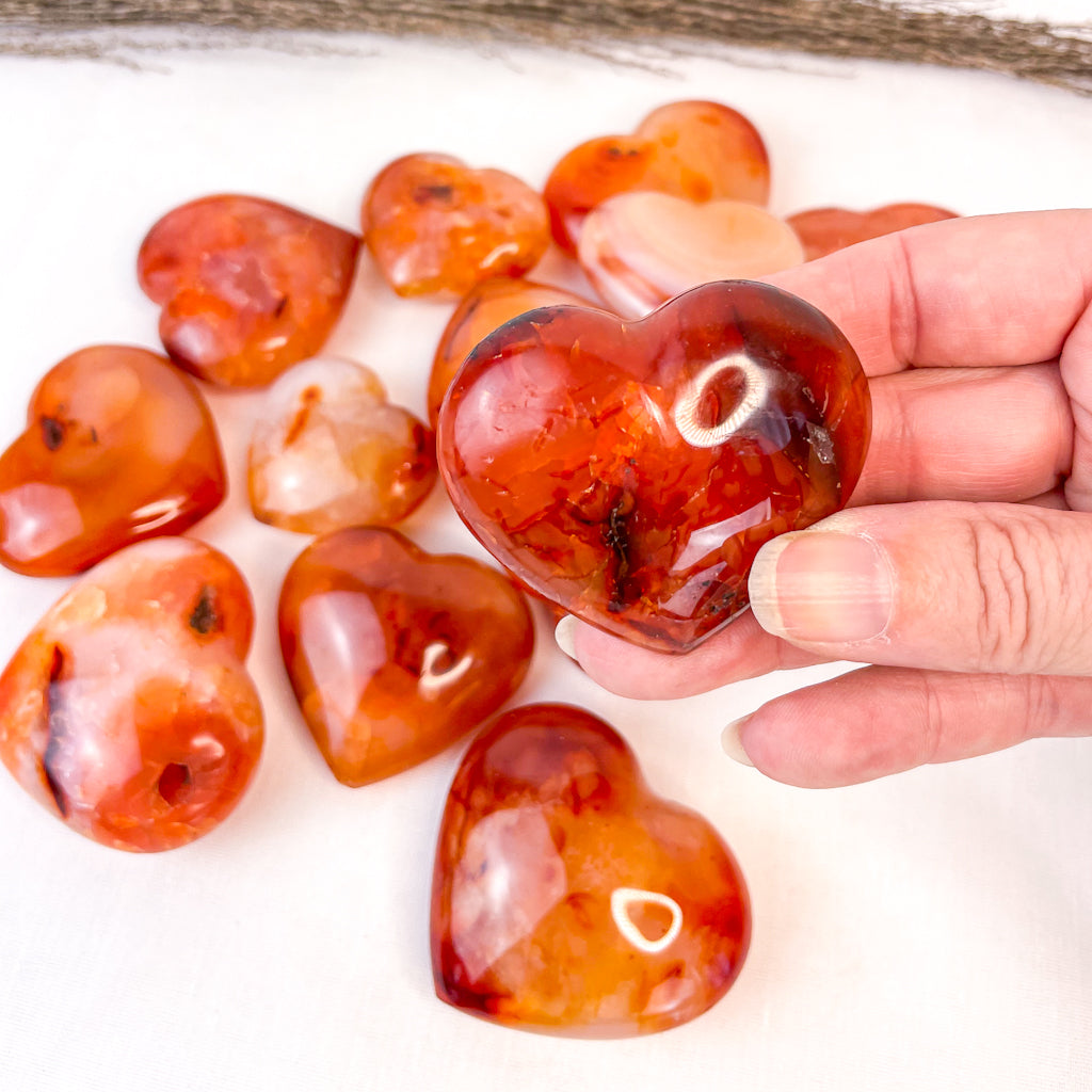 Carnelian crystal polished heart