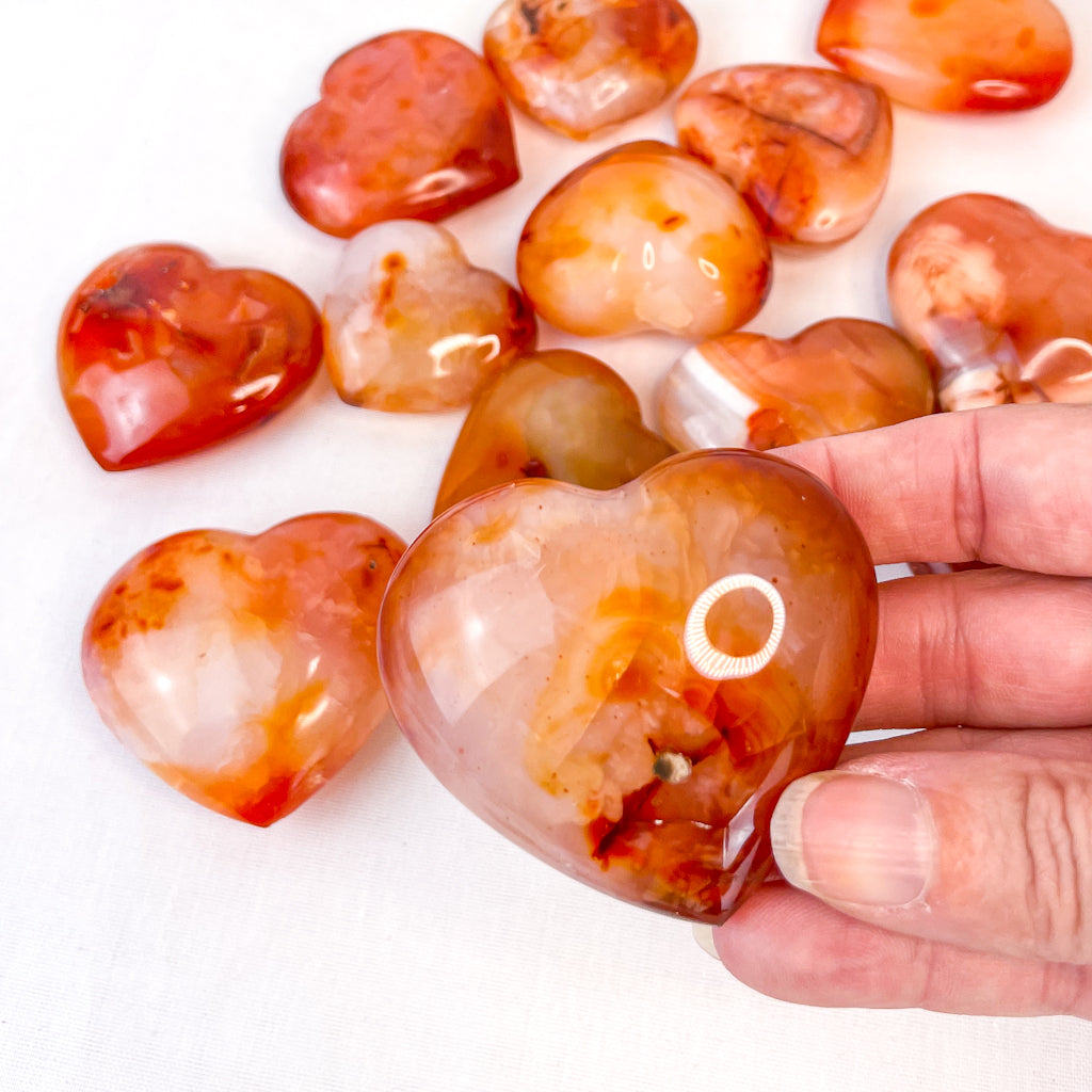 Carnelian crystal polished heart
