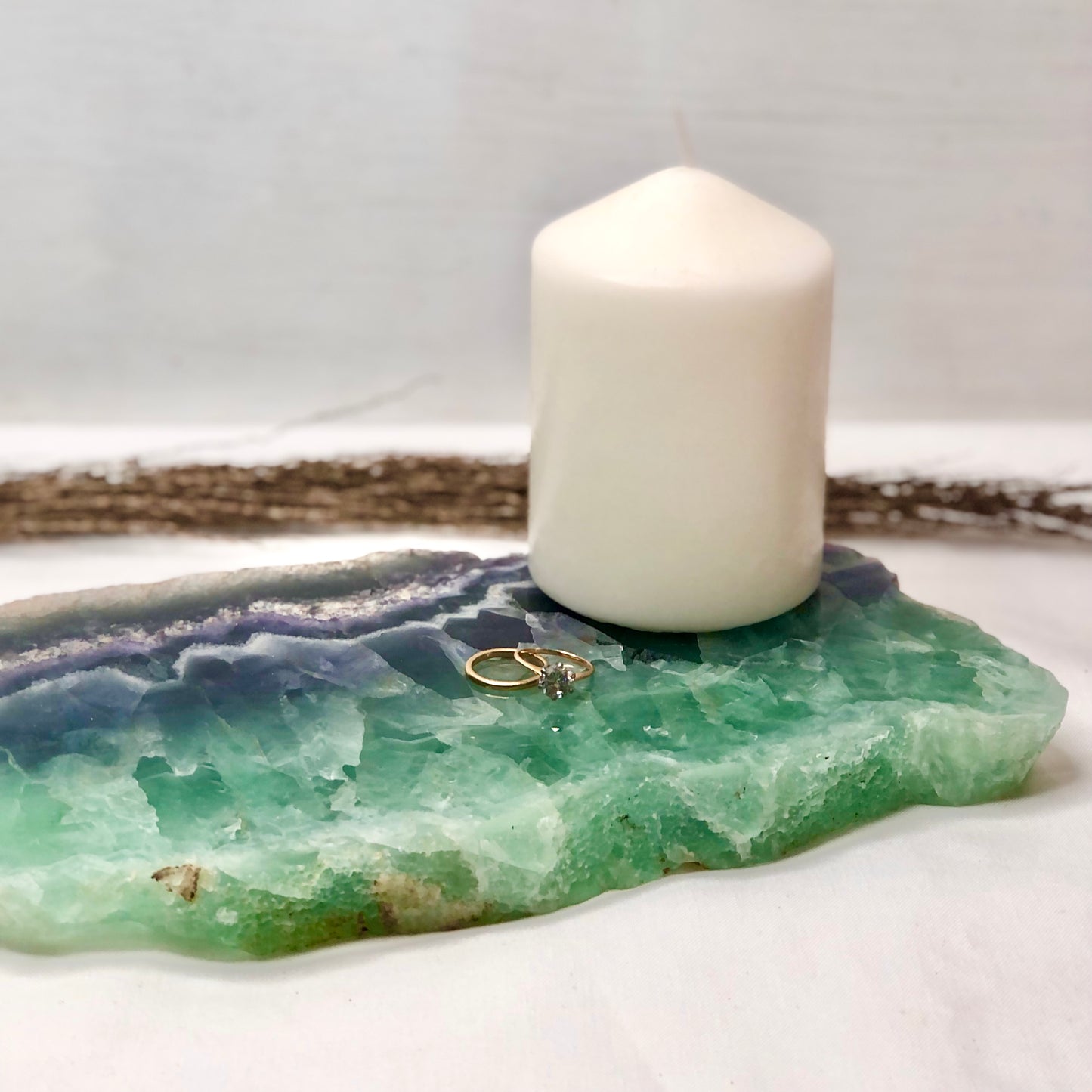 Fluorite A grade polished crystal slab XL