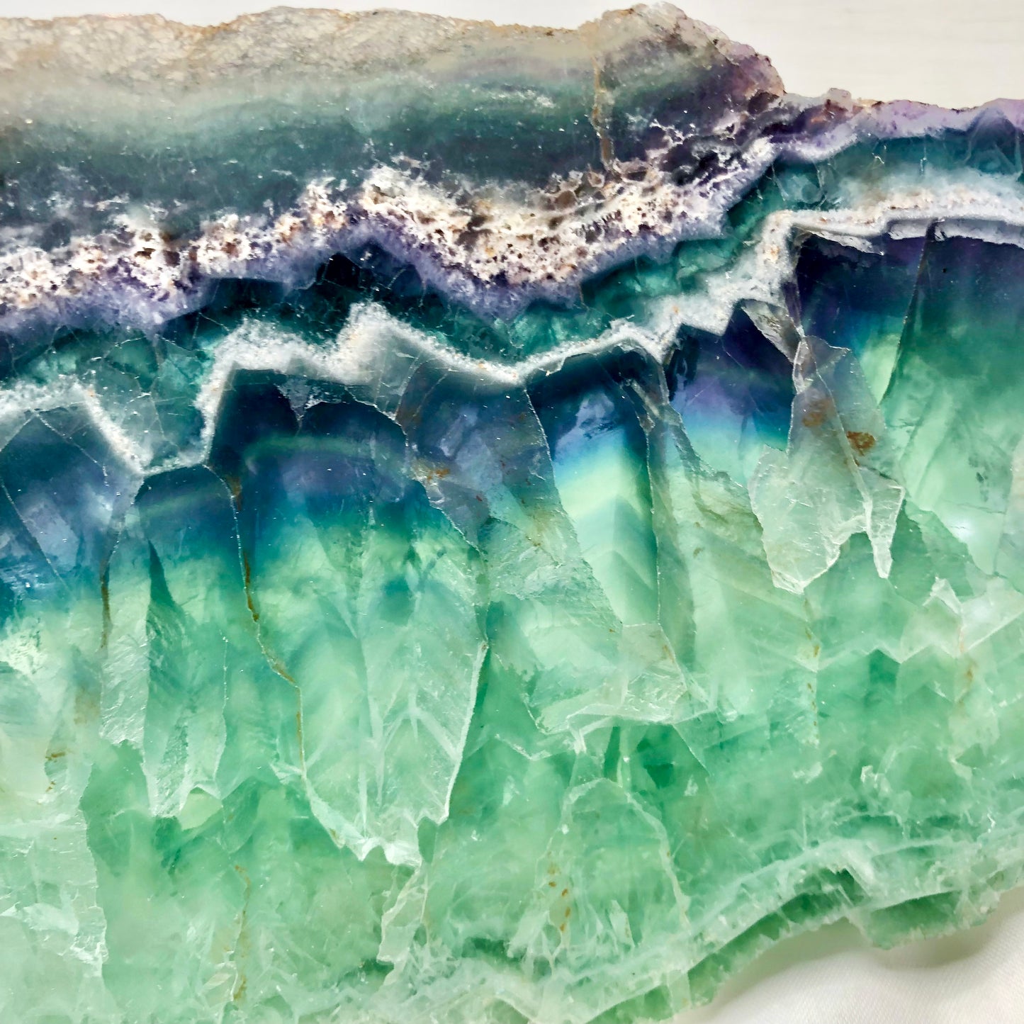 Fluorite A grade polished crystal slab XL