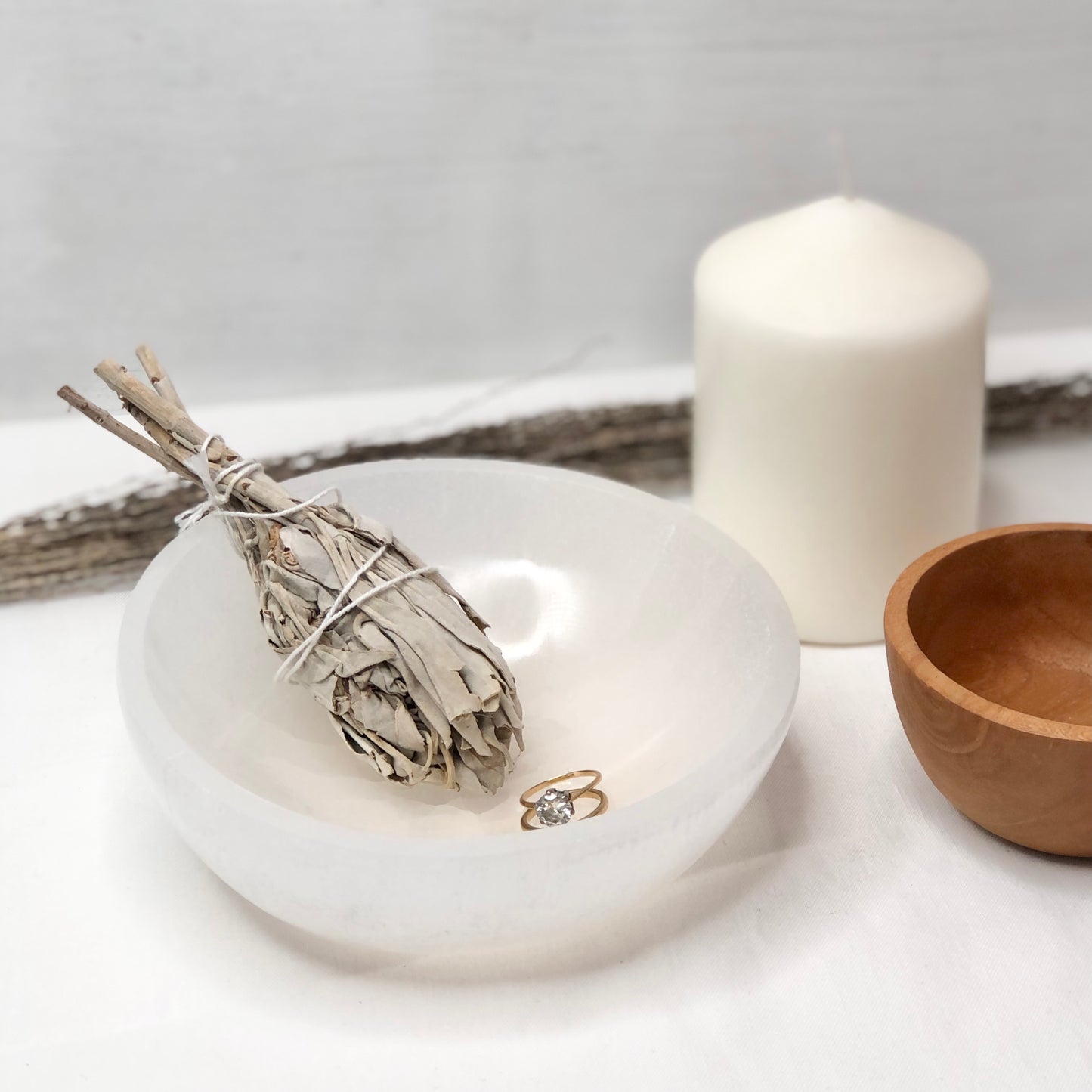 Selenite crystal charging bowl XL