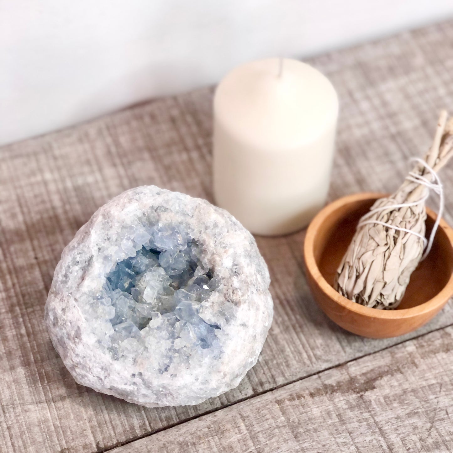 Celestite geode cluster crystal cave XL