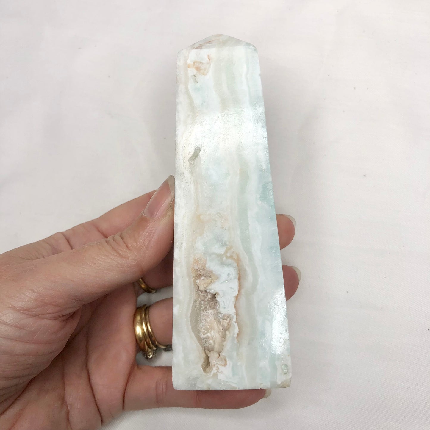 Caribbean Calcite crystal tower light L