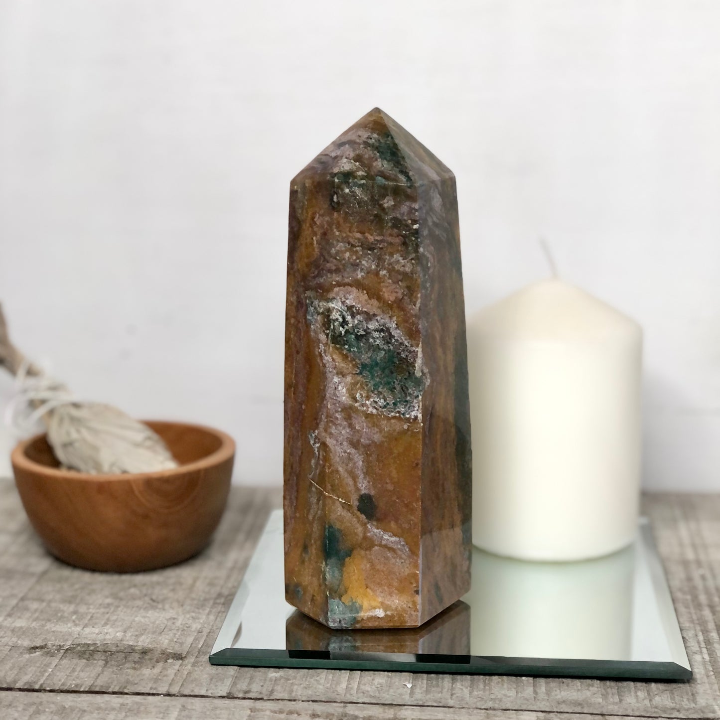 Ocean jasper crystal generator 17cm