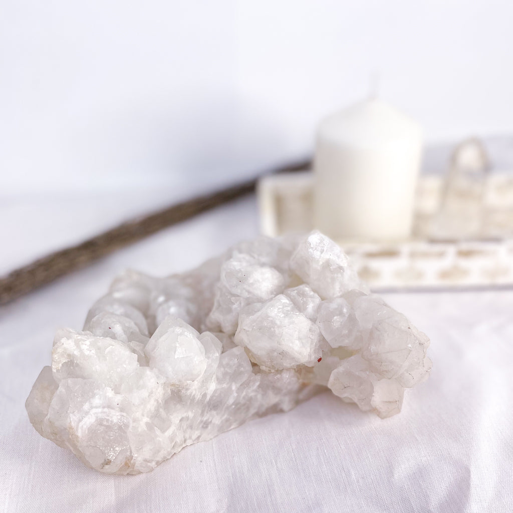 Snow quartz clear quartz crystal cluster 1.5kg