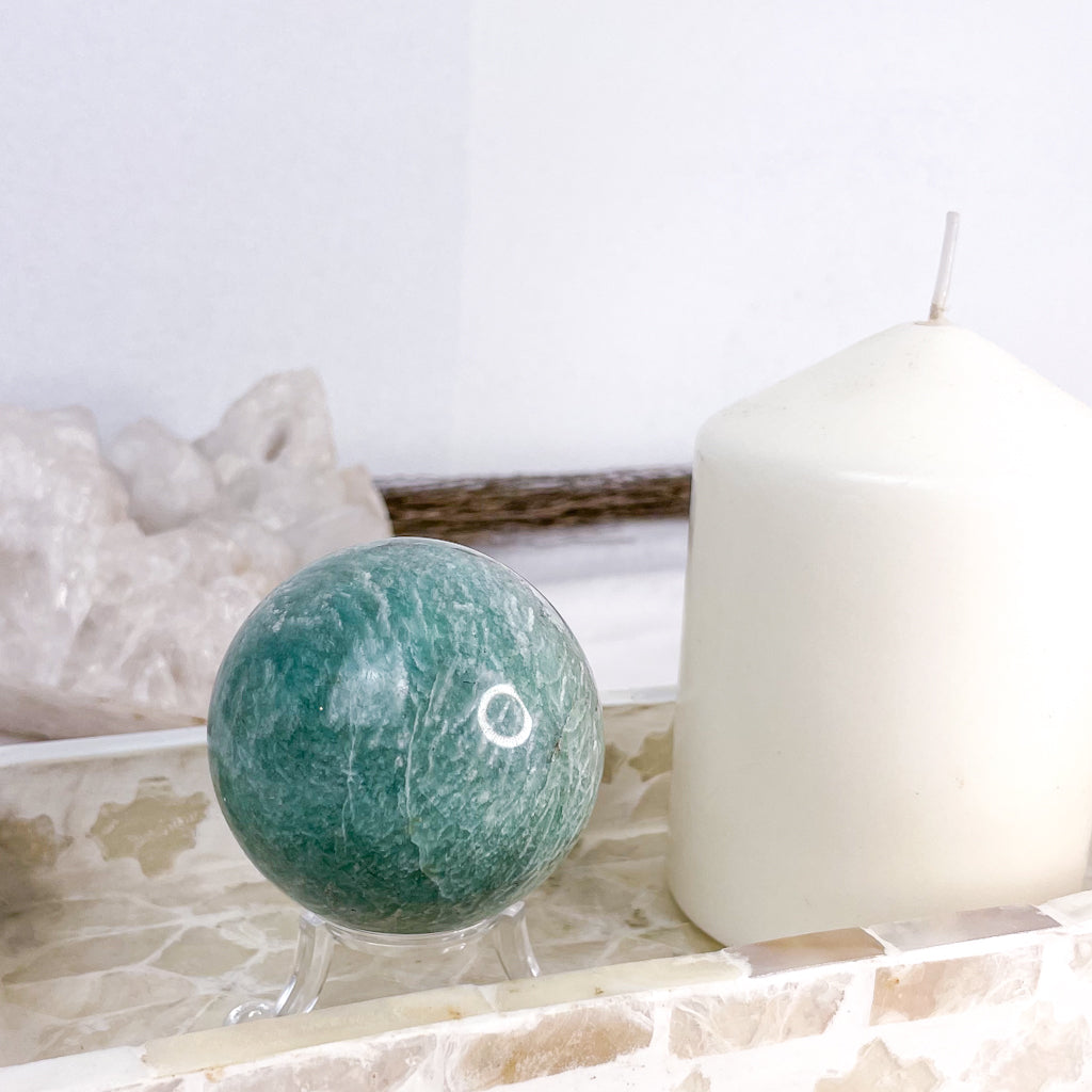 Amazonite crystal sphere 240g
