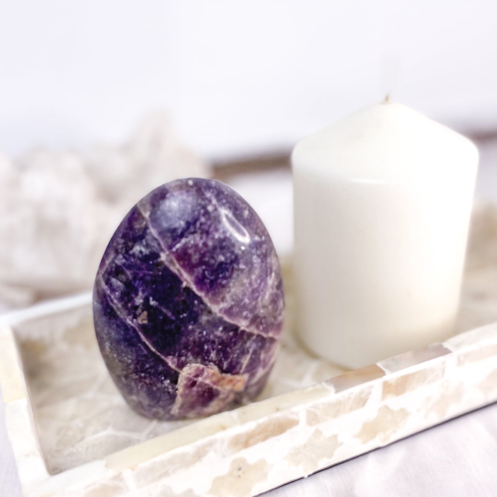 Lepidolite crystal freeform