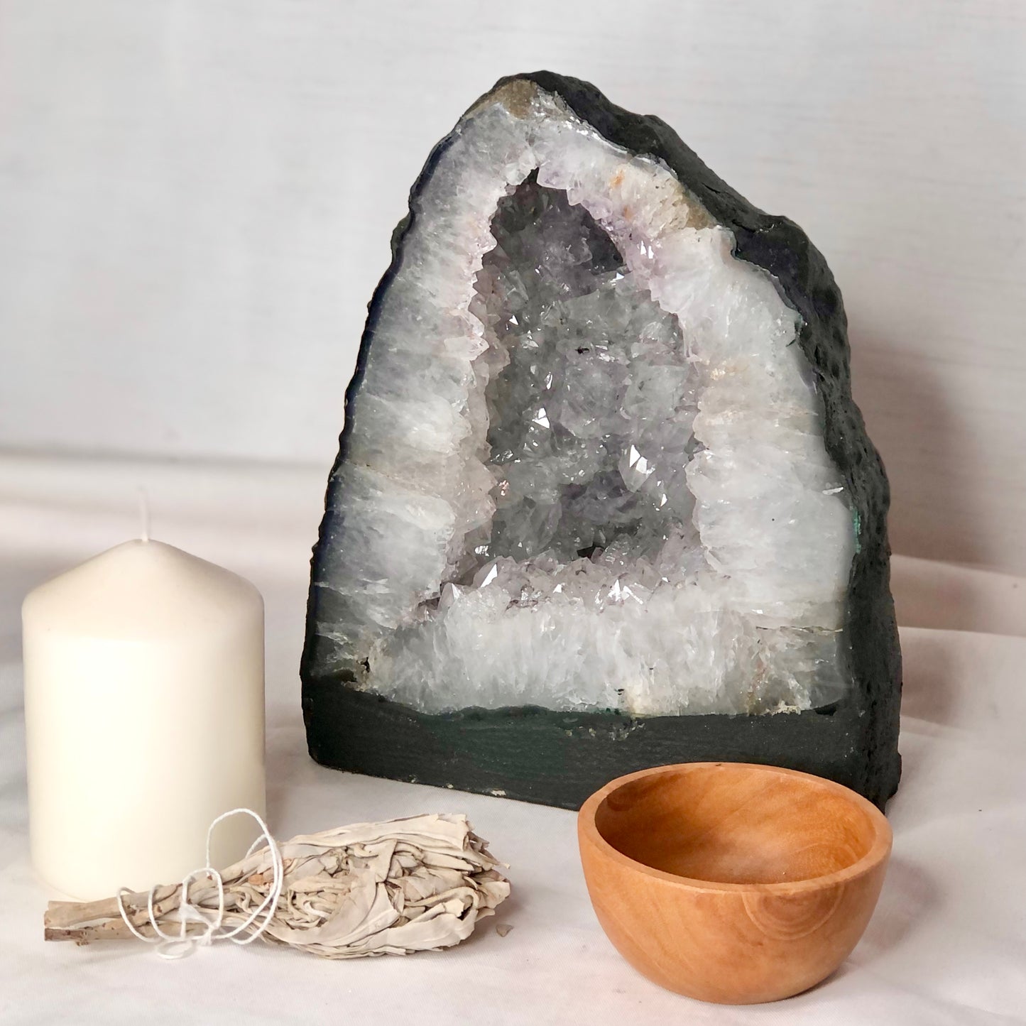 Clear quartz crystal geode cave cathedral