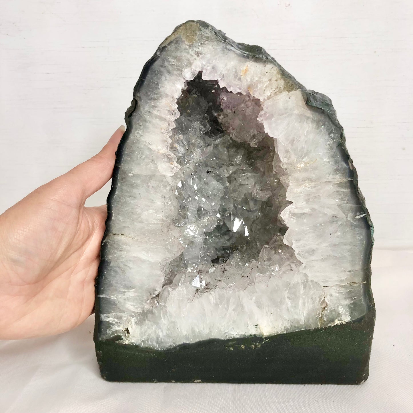 Clear quartz crystal geode cave cathedral
