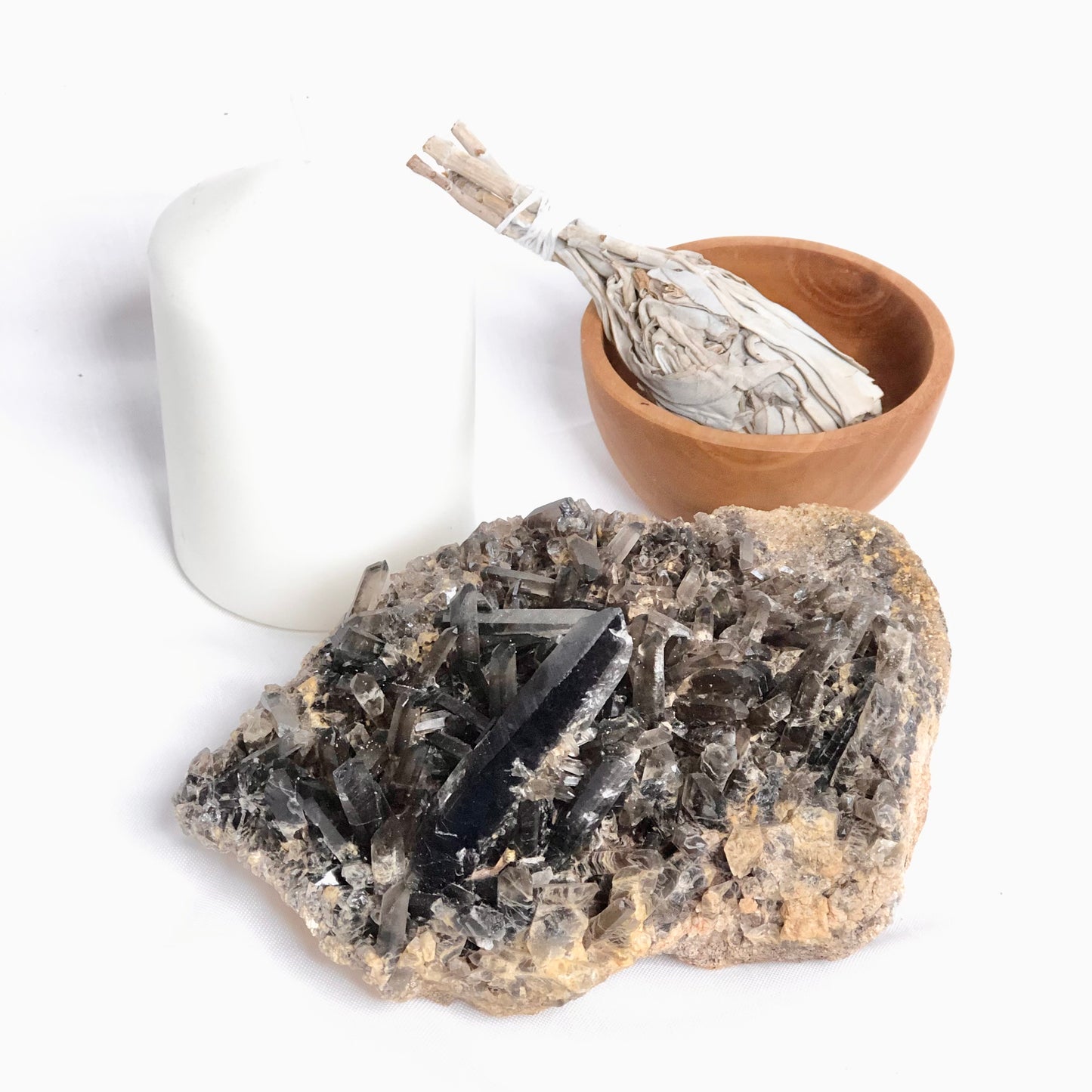 Smoky quartz crystal cluster XL 900g