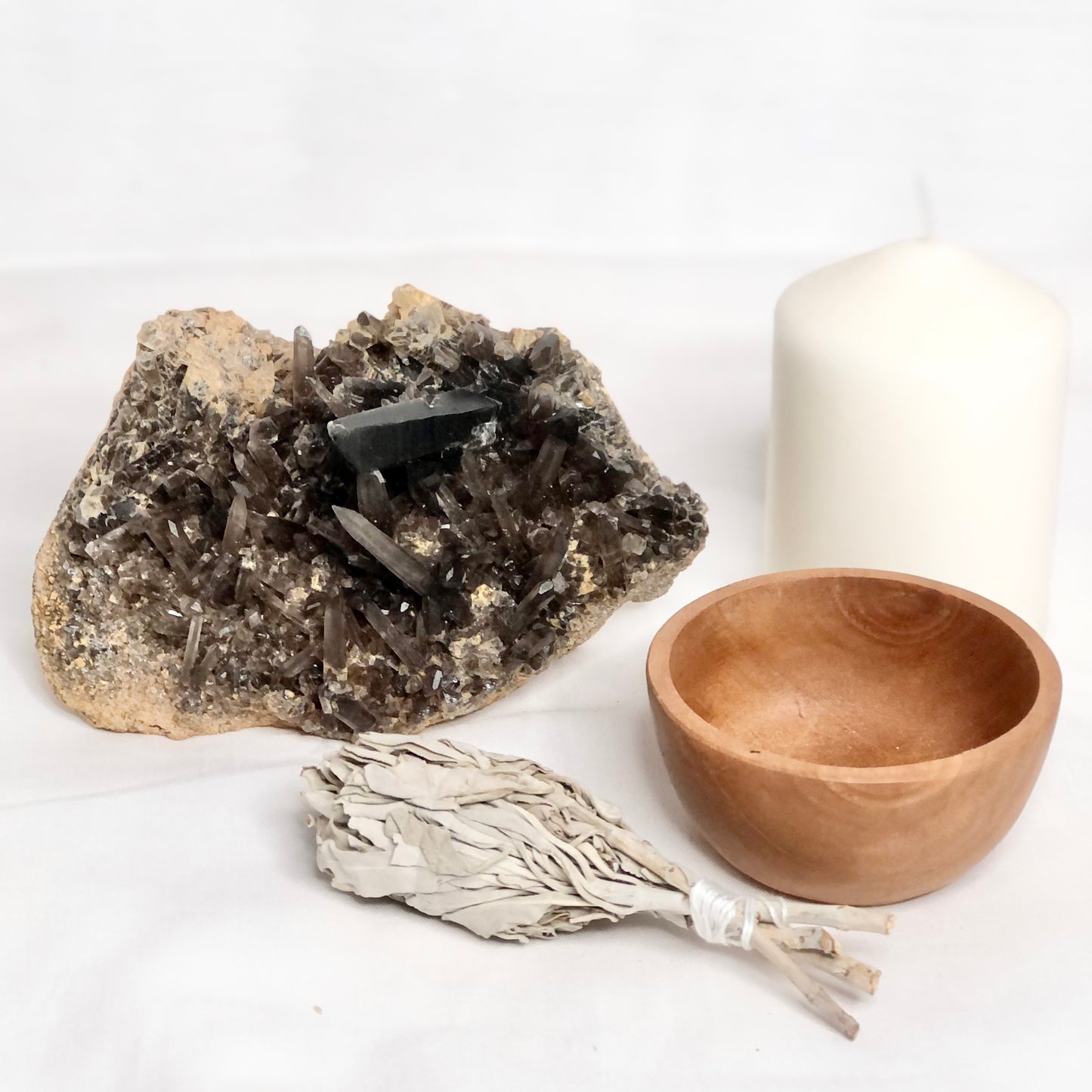 Smoky quartz crystal cluster XL 900g