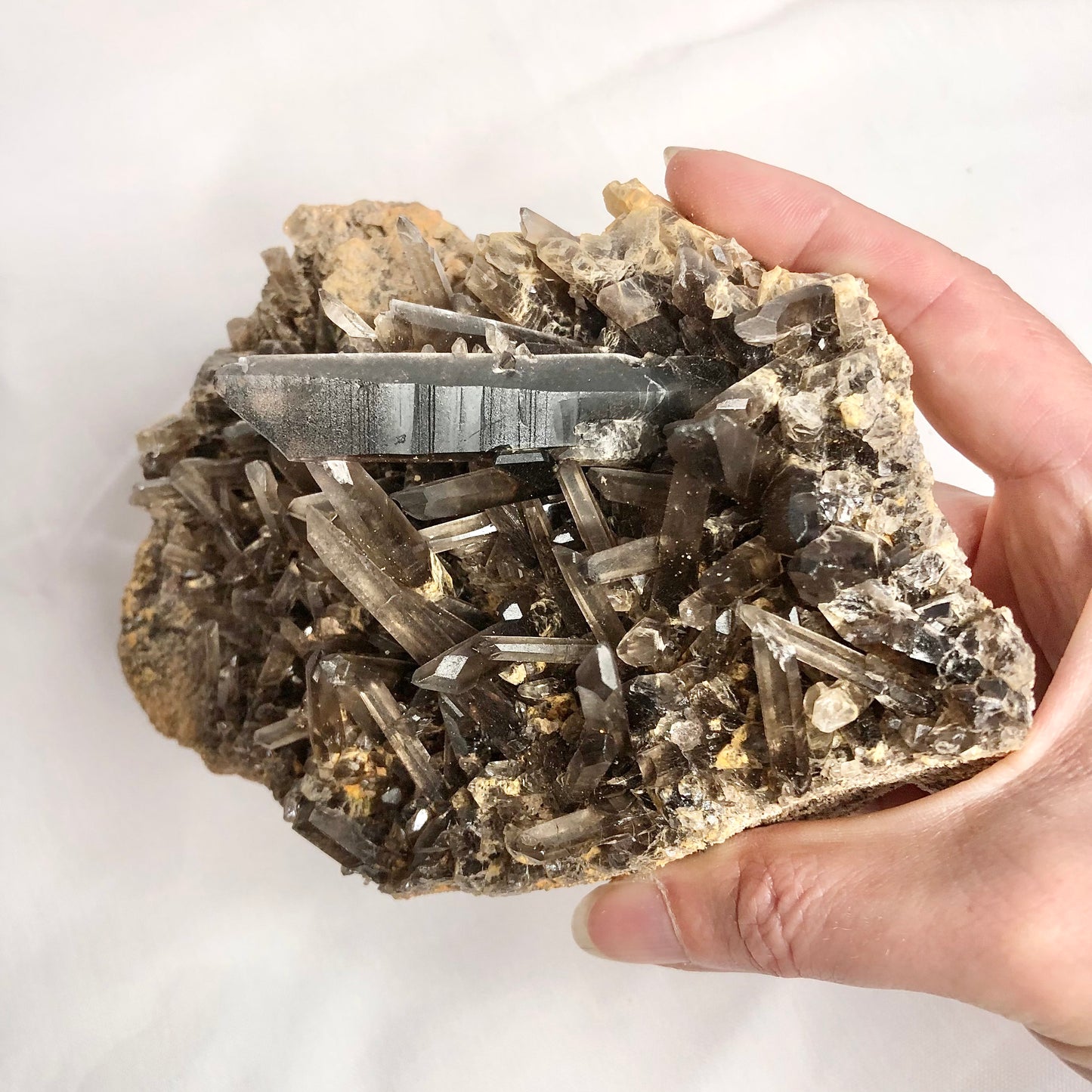 Smoky quartz crystal cluster XL 900g