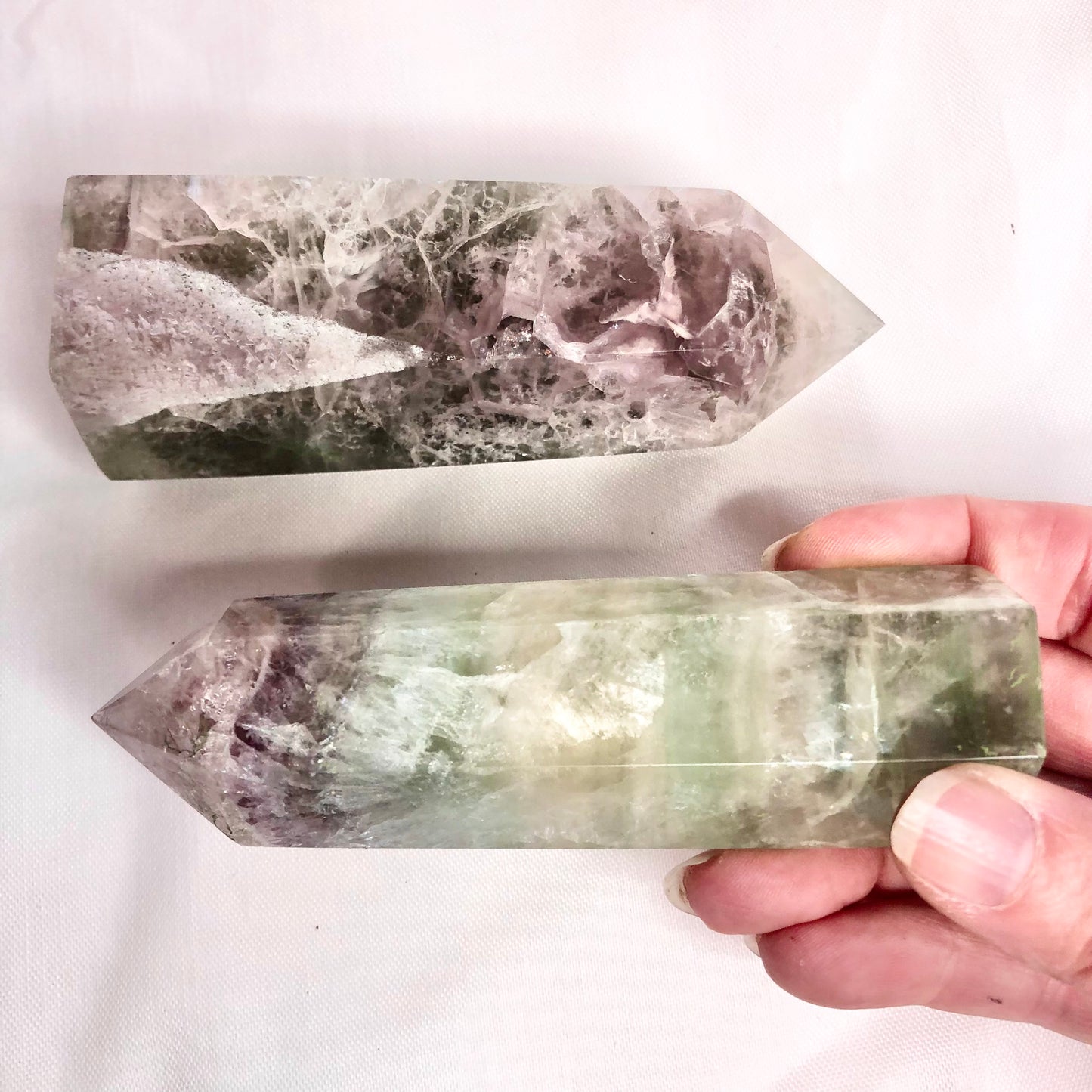 Fluorite polished crystal generator tower