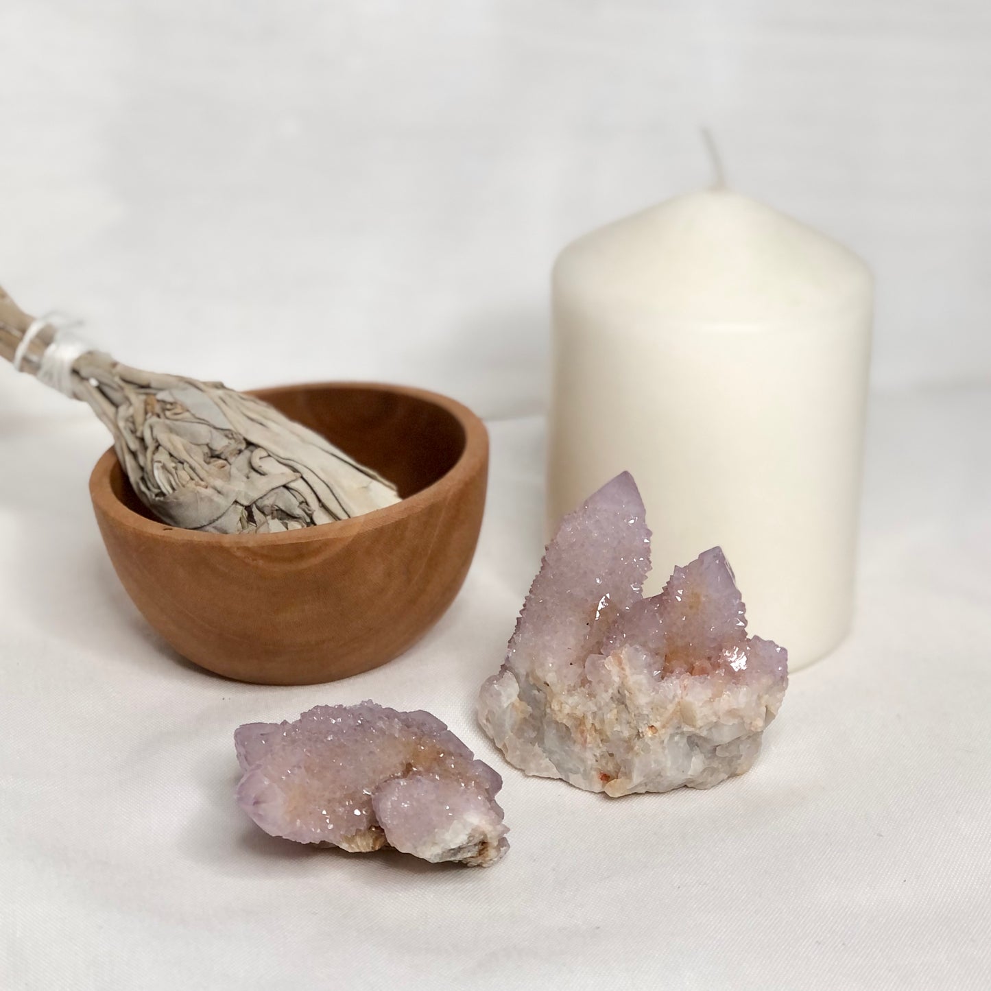 Spirit quartz Amethyst grade A cactus cluster crystal M-L