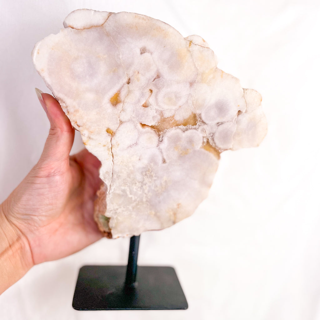Pink Amethyst crystal on stand 810g