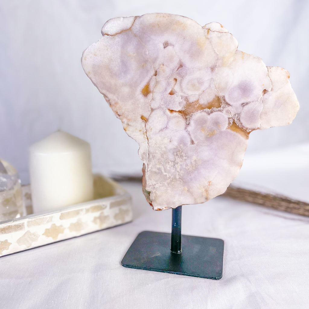 Pink Amethyst crystal on stand 810g