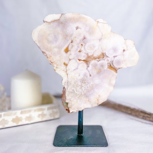 Pink Amethyst crystal on stand 810g