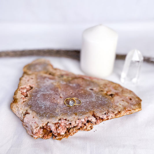 Pink Amethyst crystal slab 770g