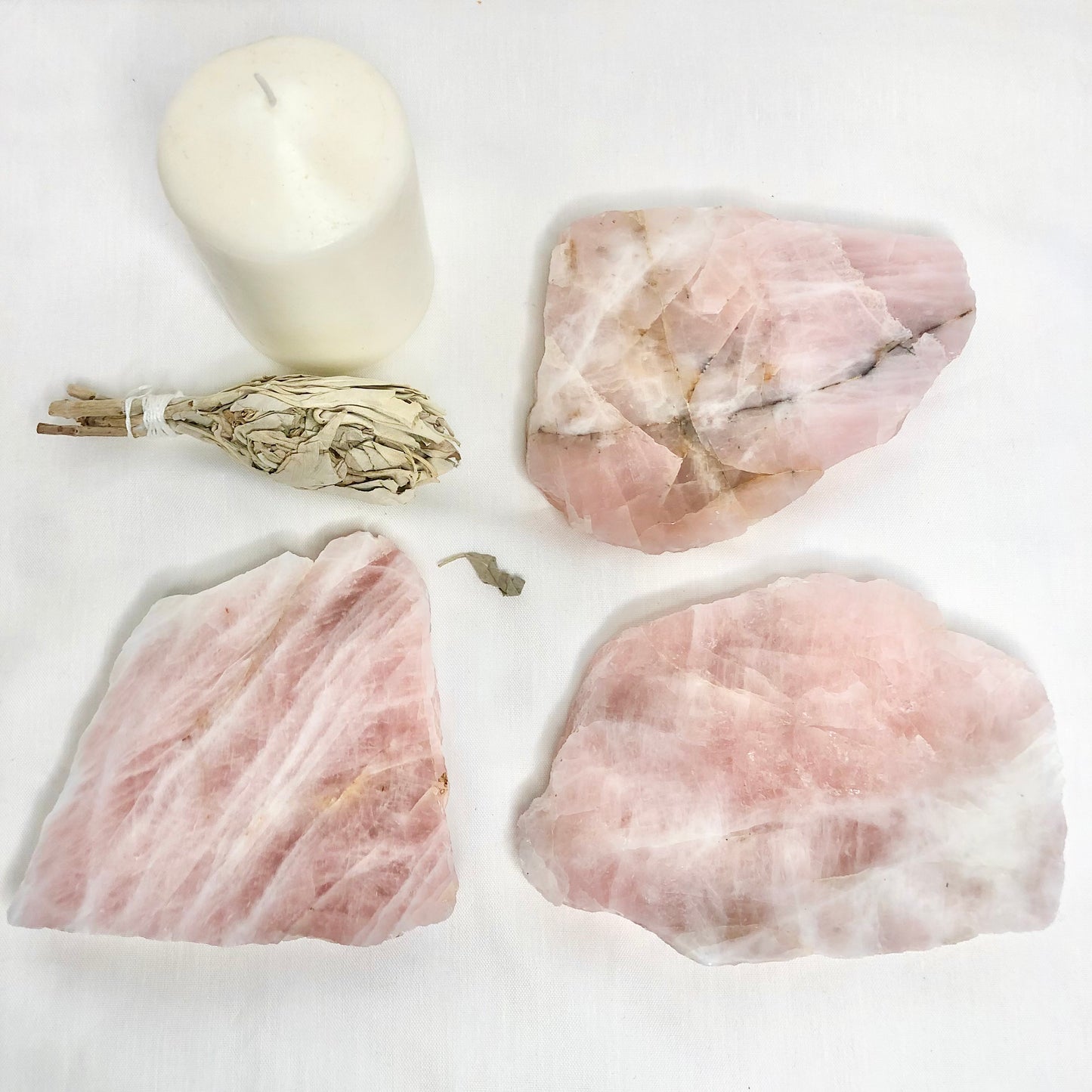 Rose quartz crystal polished slab A grade