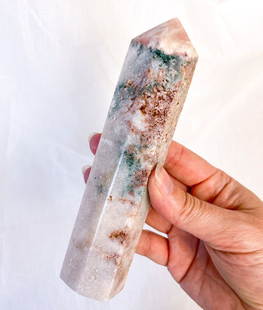 Pink Amethyst crystal generator tower 15cm