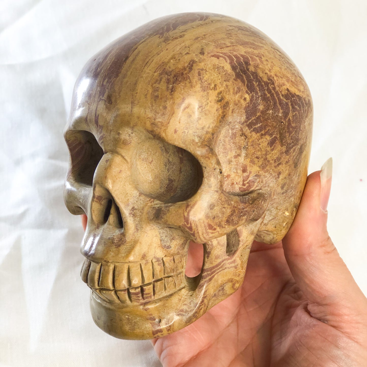 Picture jasper crystal skull L 1kg