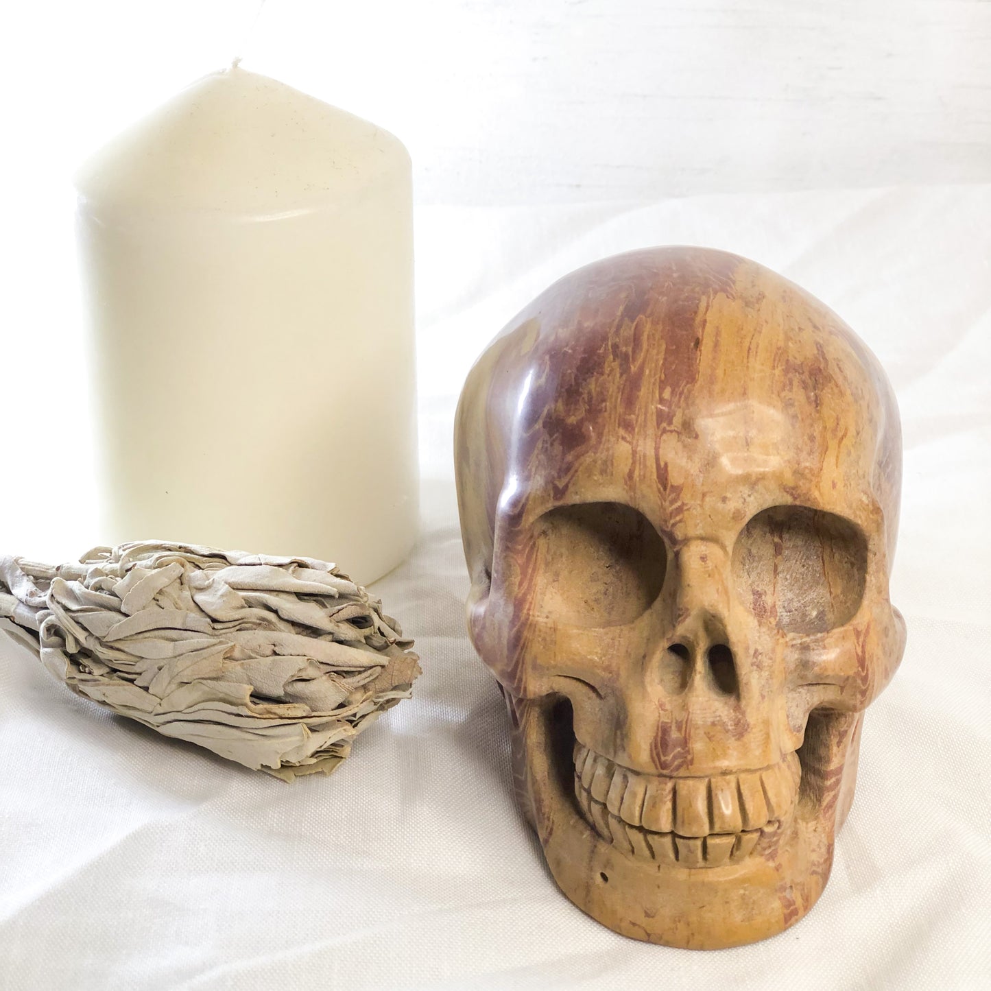 Picture jasper crystal skull L 1kg