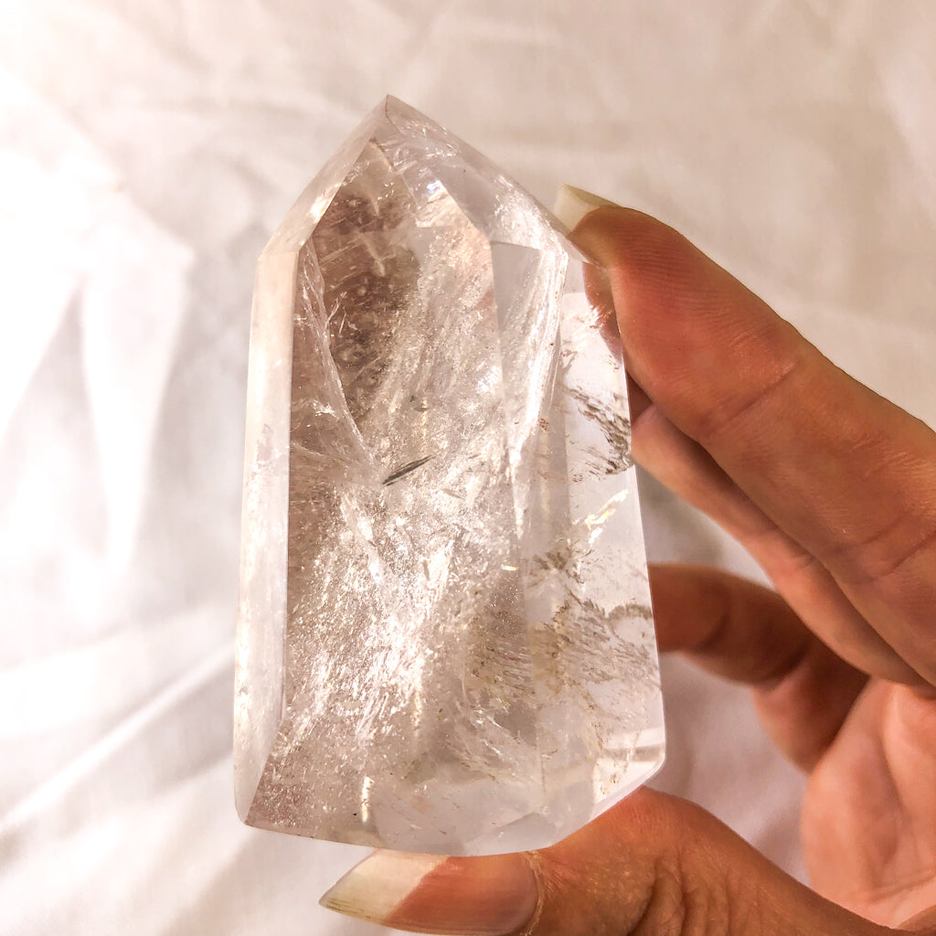 Clear quartz rainbow inclusion crystal generator