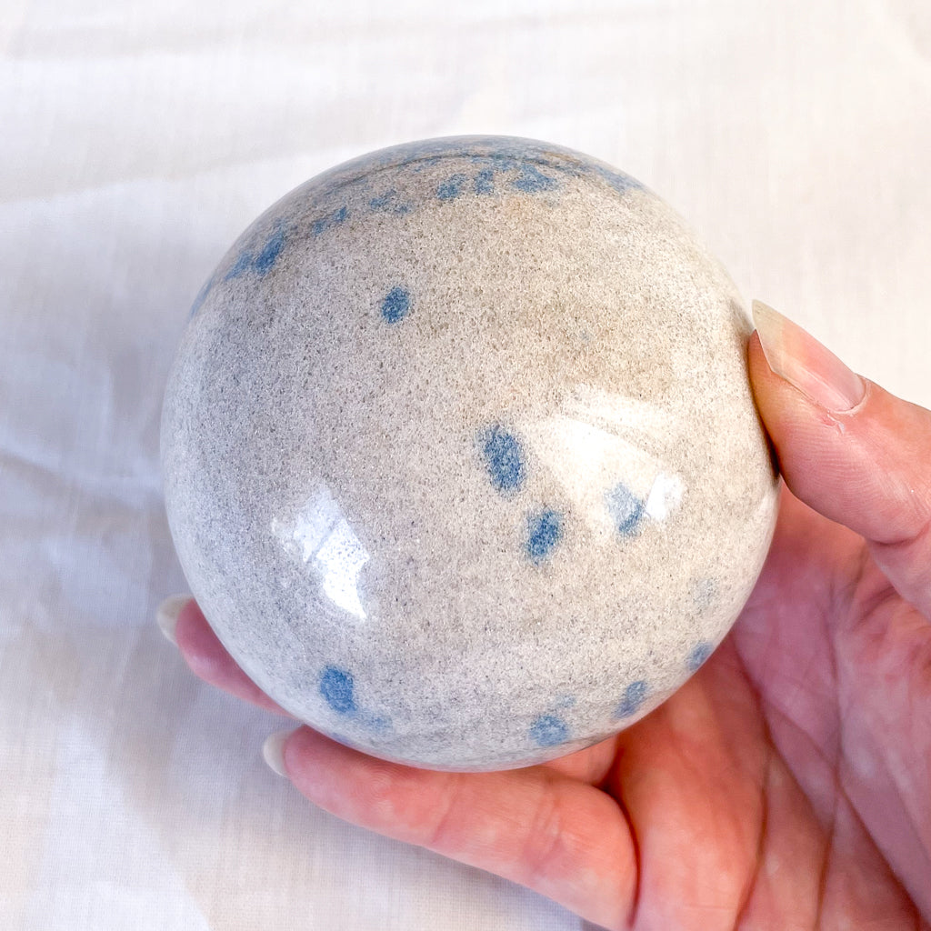 Apatite in Cleavelandite crystal sphere 8cm