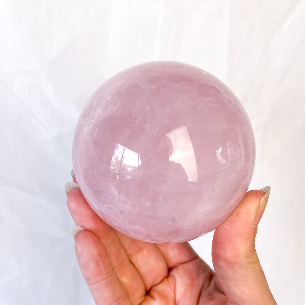 Rose Quartz crystal sphere M