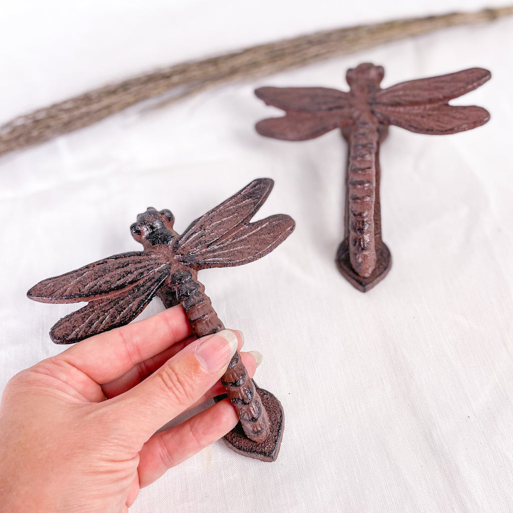 Antique metal Dragonfly door knocker