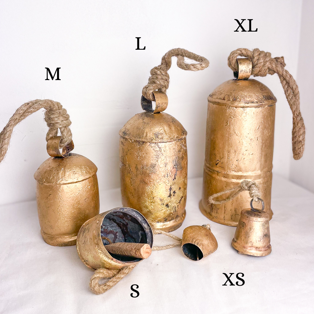 Cow bell in rusted brass (gold Christmas bell) Australia