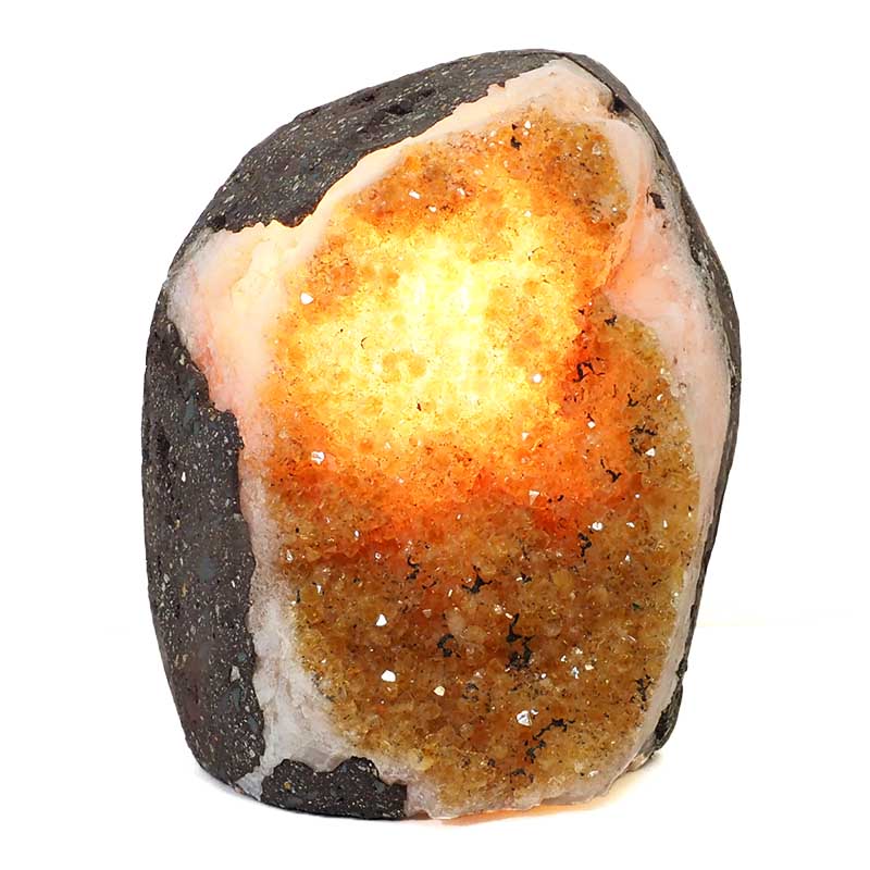 Citrine cluster crystal lamp light