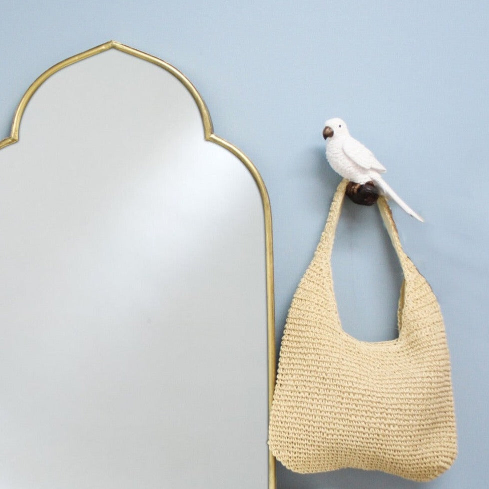 White bird wall hanging hook