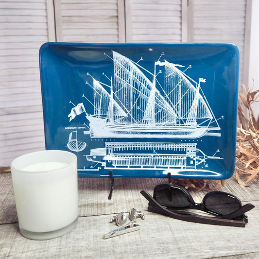 Sailing ship ceramic tray