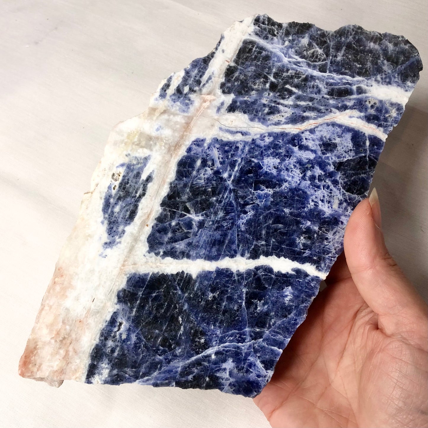 Sodalite crystal thick polished slab L2