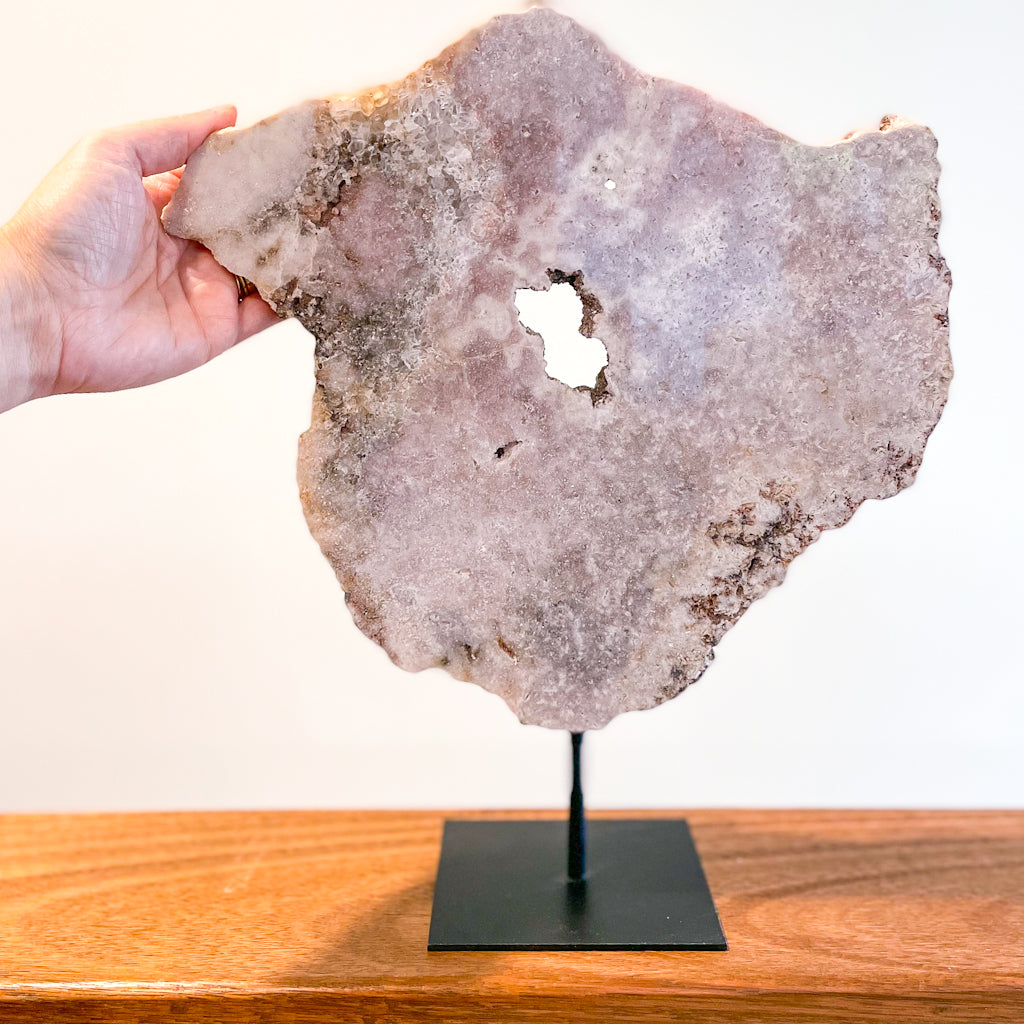 Pink Amethyst crystal on stand XL 3kg