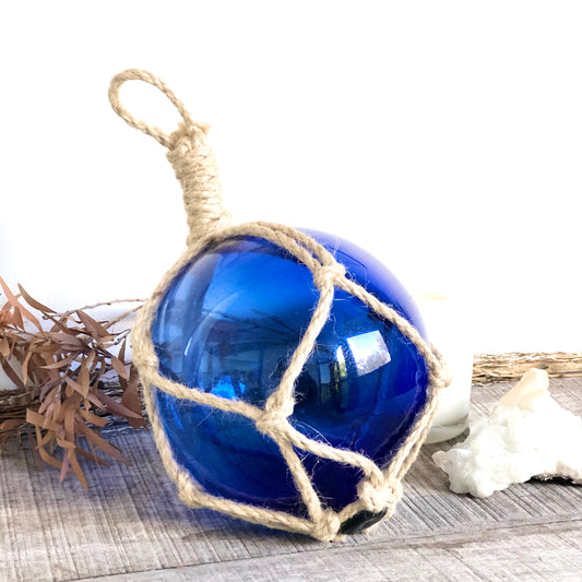 Blue fishing float statue