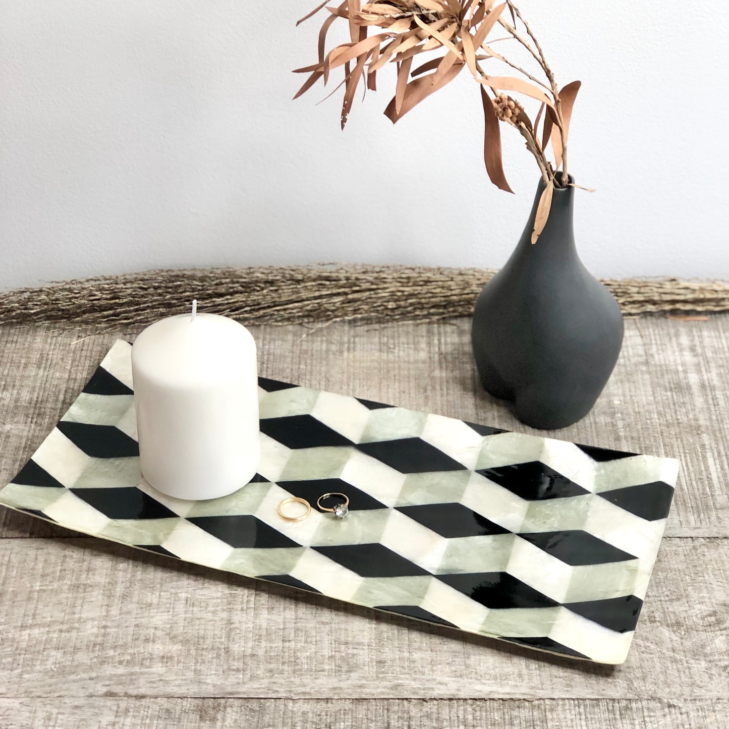 Capiz shell tray