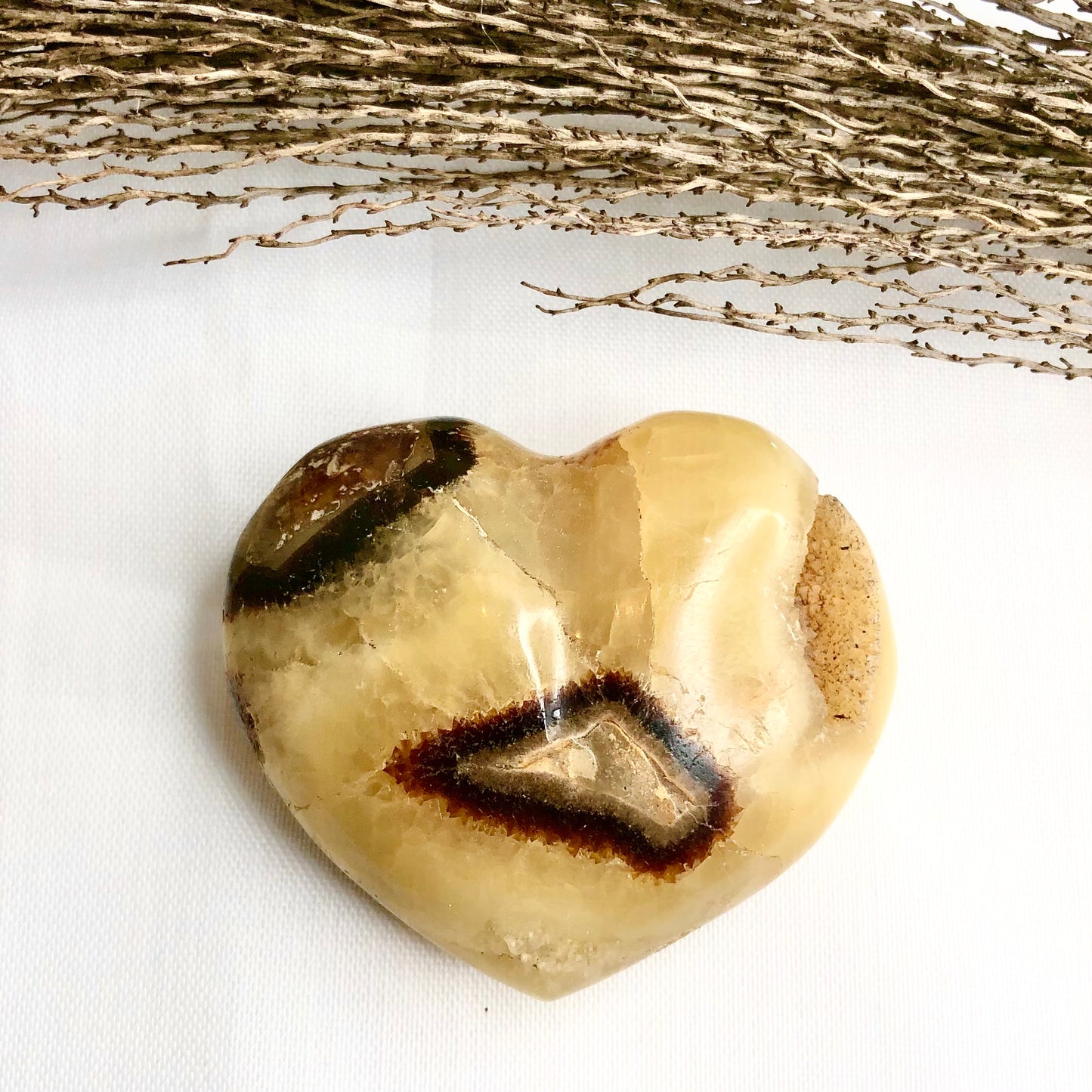 Septarian nodule crystal polished heart